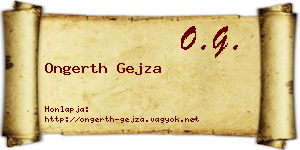 Ongerth Gejza névjegykártya
